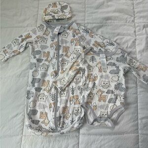 Adorable Animal Print Kids One Piece Set